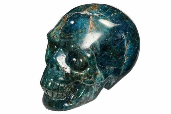 Polished, Bright Blue Apatite Skull #107219